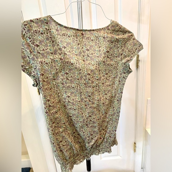 Dolled Up Green Floral Lace Button Top Size Med - Picture 5 of 8